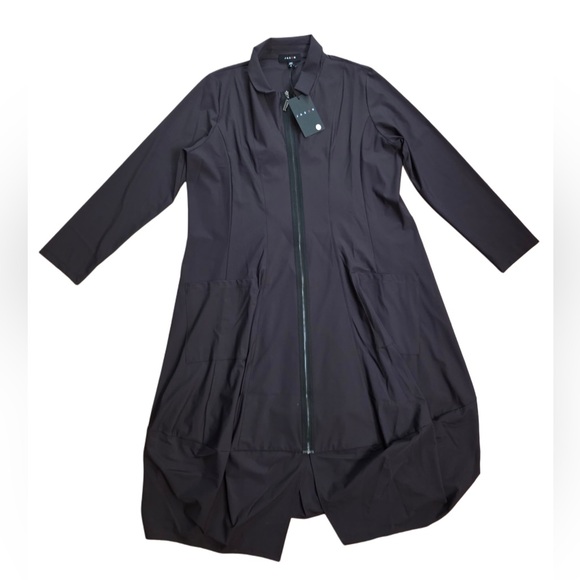 Jason Wu For Target Black Center Front Zipper Windbreaker Style Trench Coat